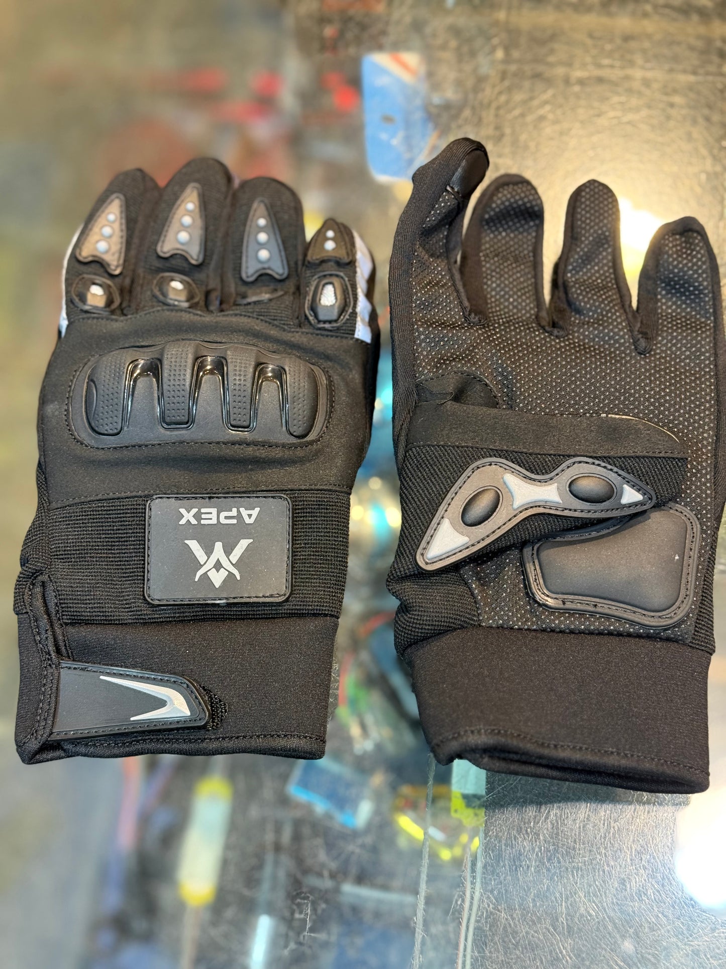 Apex Safety Gloves Strong Grip , Touch mobile sensor ,  2 Reflector glow in night & washable