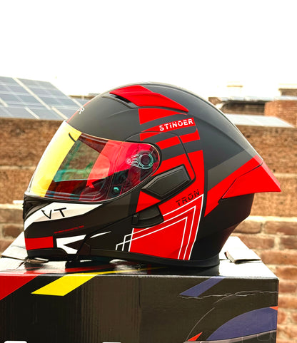 Vector 254 Prime Red  with Polarise Visor  DOT certified Helmet Modular helmet