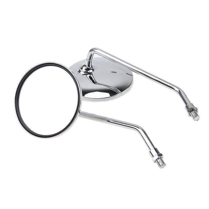 Chrome Motorcycle Rear View Fixed Side Mirrors