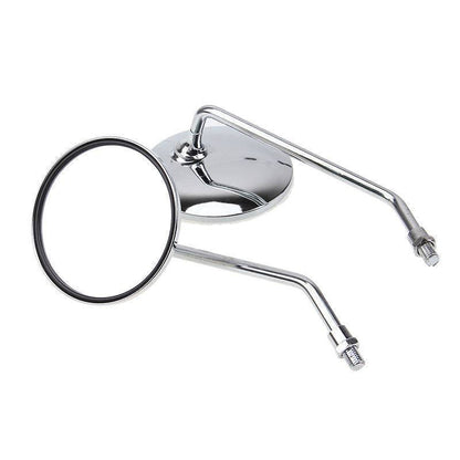 Chrome Motorcycle Rear View Fixed Side Mirrors