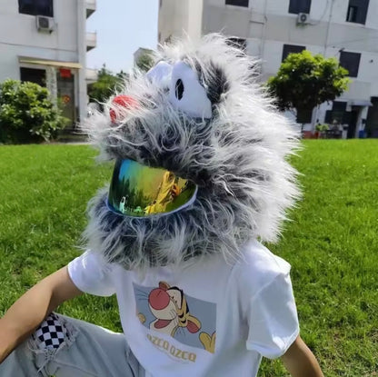 Helmet Cover Horror Plush Rabbit Helmet Cover Halloween Helmet Decoration Fun Rides (Helmet Not Included)