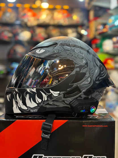 SuperAir 902 Helmet with Waterproof Bluetooth smart shape with Spoiler DOT certified Helmet