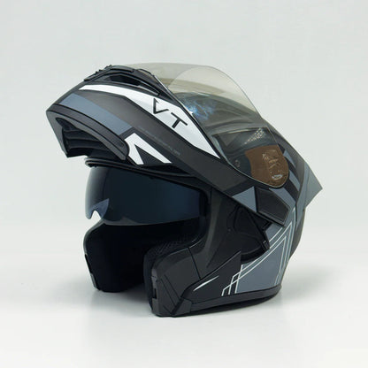 Vector 254 Prime Matt Black Grey with Polarise Visor  DOT certified Helmet Modular helmet