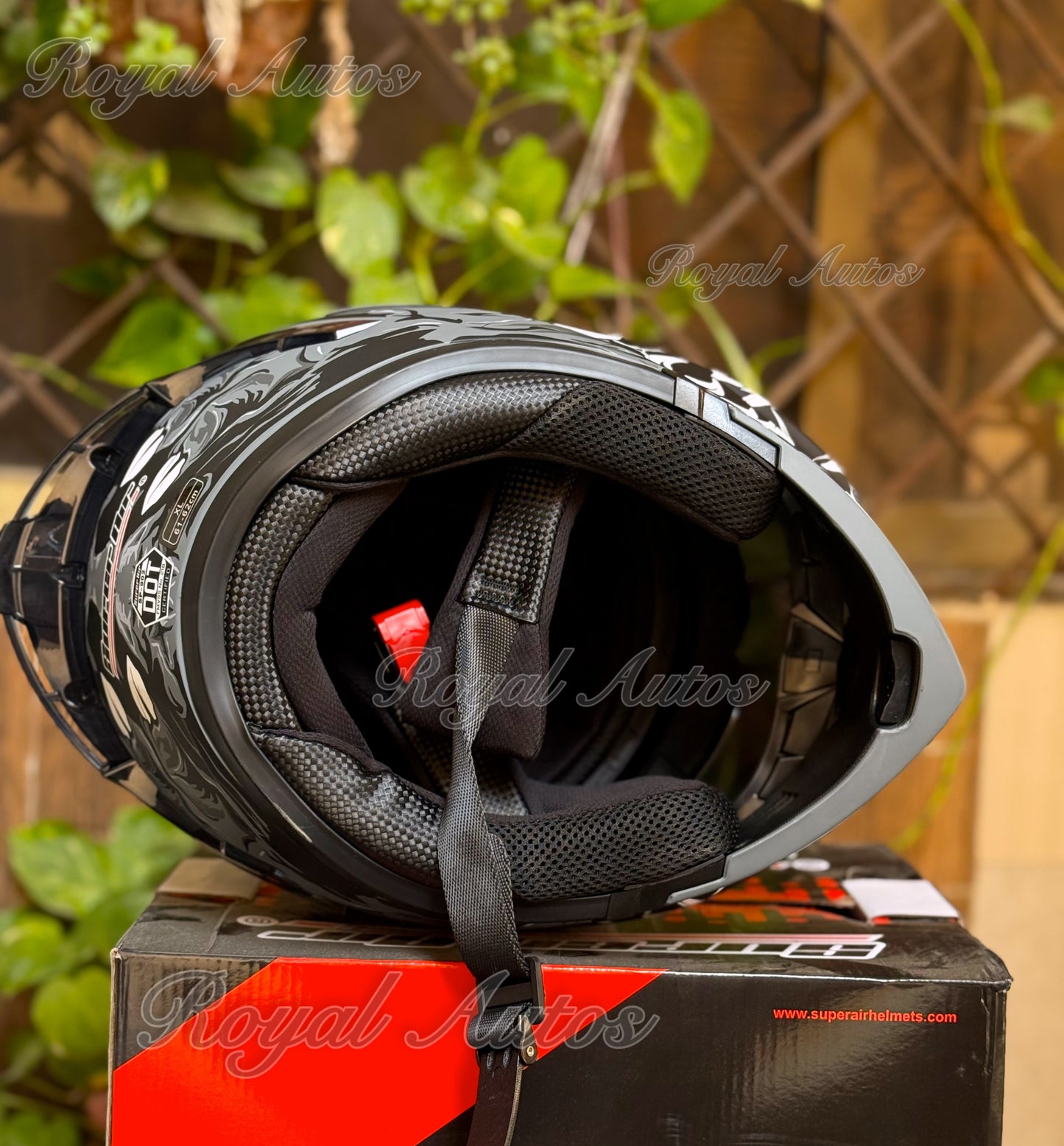 SuperAir 902 Titus Matt Black in multi visor Helmet smart shape with Spoiler DOT certified Helmet SP902