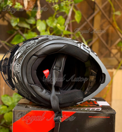 SuperAir 902 Titus Matt Black in multi visor Helmet smart shape with Spoiler DOT certified Helmet SP902