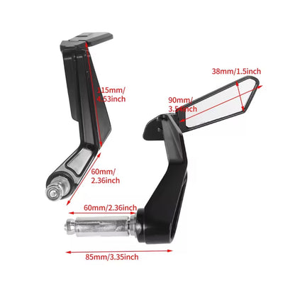 Lever Guard LG03 with Side View Mirrors – Clutch Brake Hand Protection – Aluminium – Handlebar Guard – Motorcycle