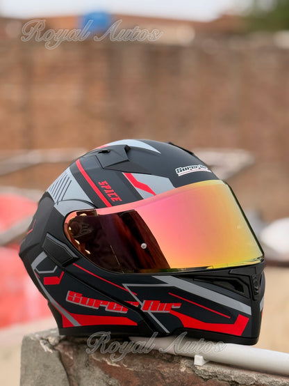 Superair 918 Pro DOT Certified Flip-Up Motorcycle Helmet – Dual Visor | Polarized Visor | Sports Helmet