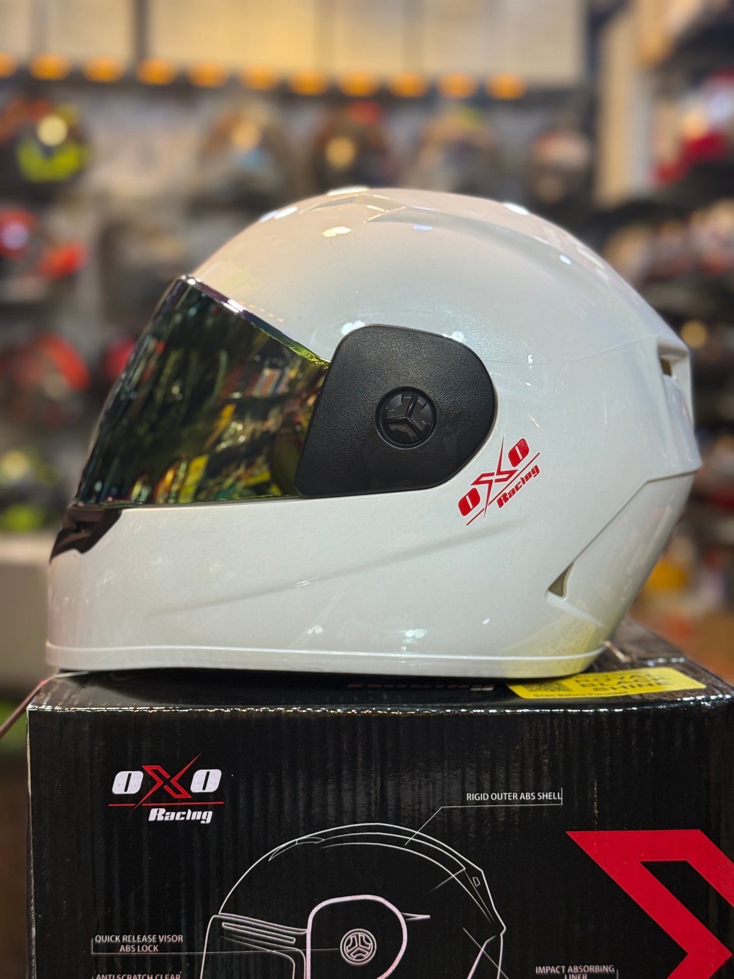 Oxo  Full face Helmet large size top quality unbreakable & Non reflection PC visor