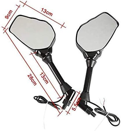 LED Skull Skeleton Hand Claw Side Mirrors Front Back indicator Rearview Mirrors With Turn Signals For Motorcycle with 8mm 10mm Thread Bolts, Left & Right