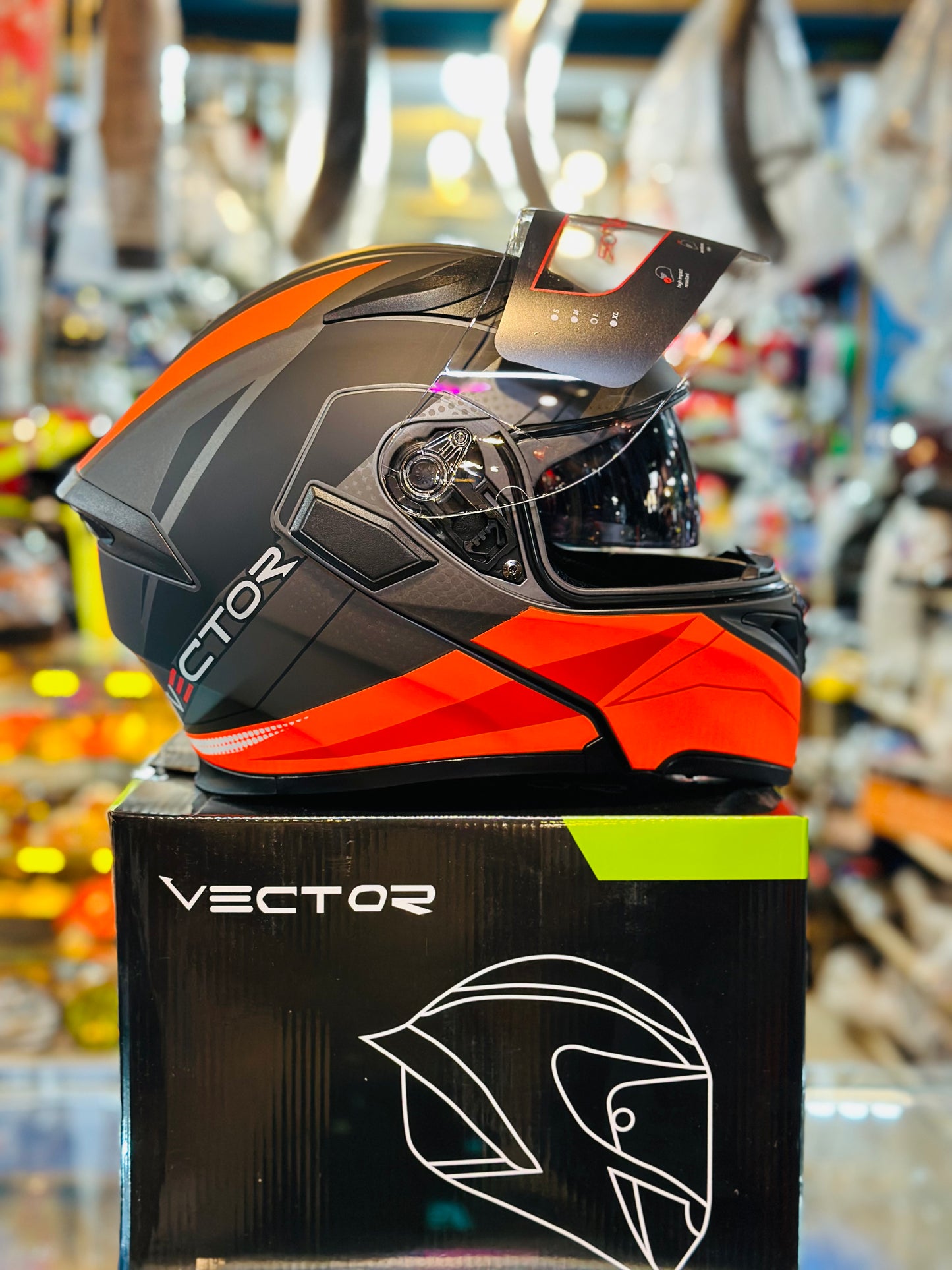 Vector 254 DOT certified Flip up helmet washable paddings