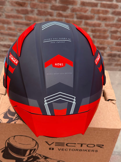 Vector 254 Prime Red  with Polarise Visor  DOT certified Helmet Modular helmet