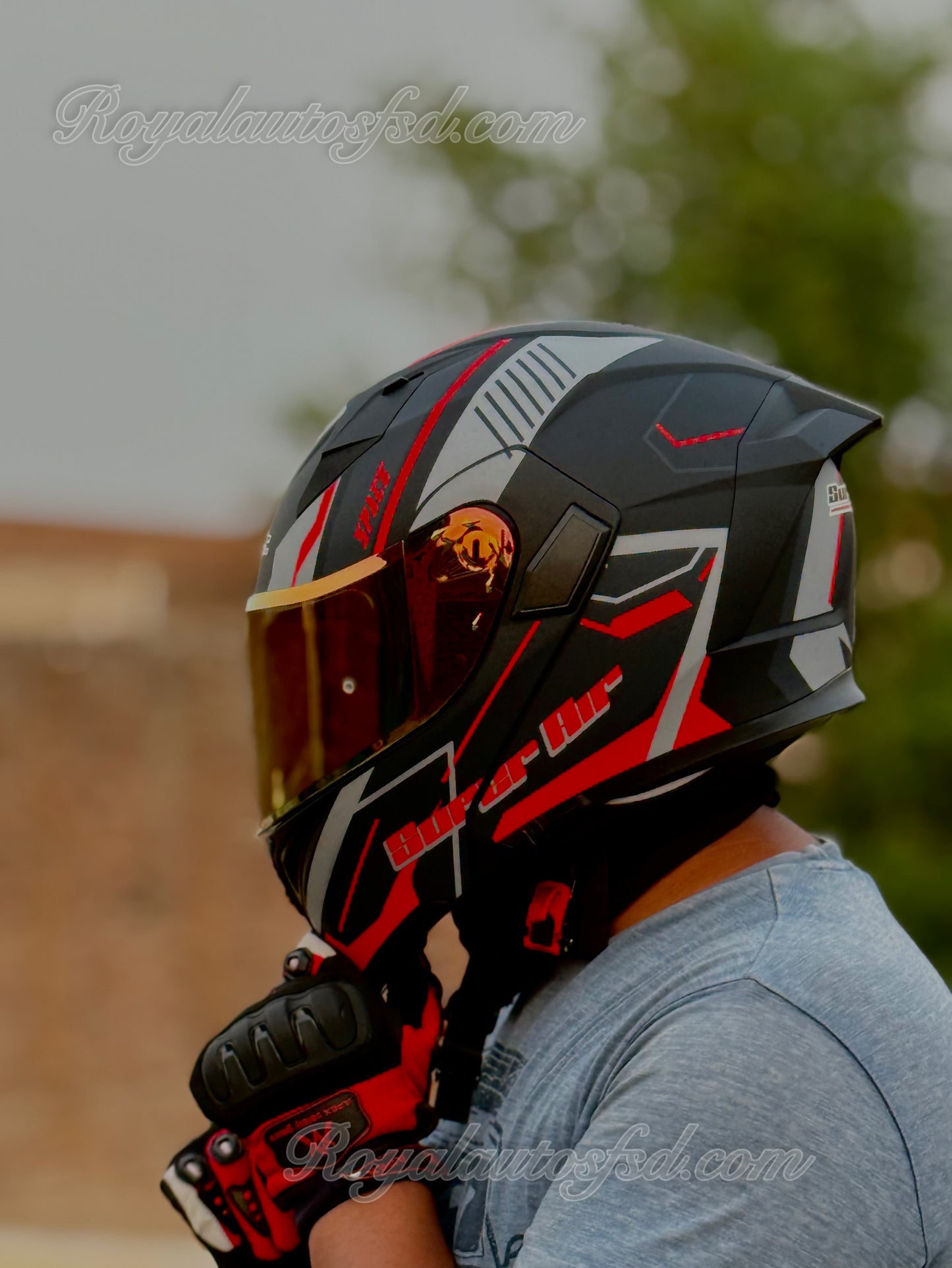 Superair 918 Pro DOT Certified Flip-Up Motorcycle Helmet – Dual Visor | Polarized Visor | Sports Helmet