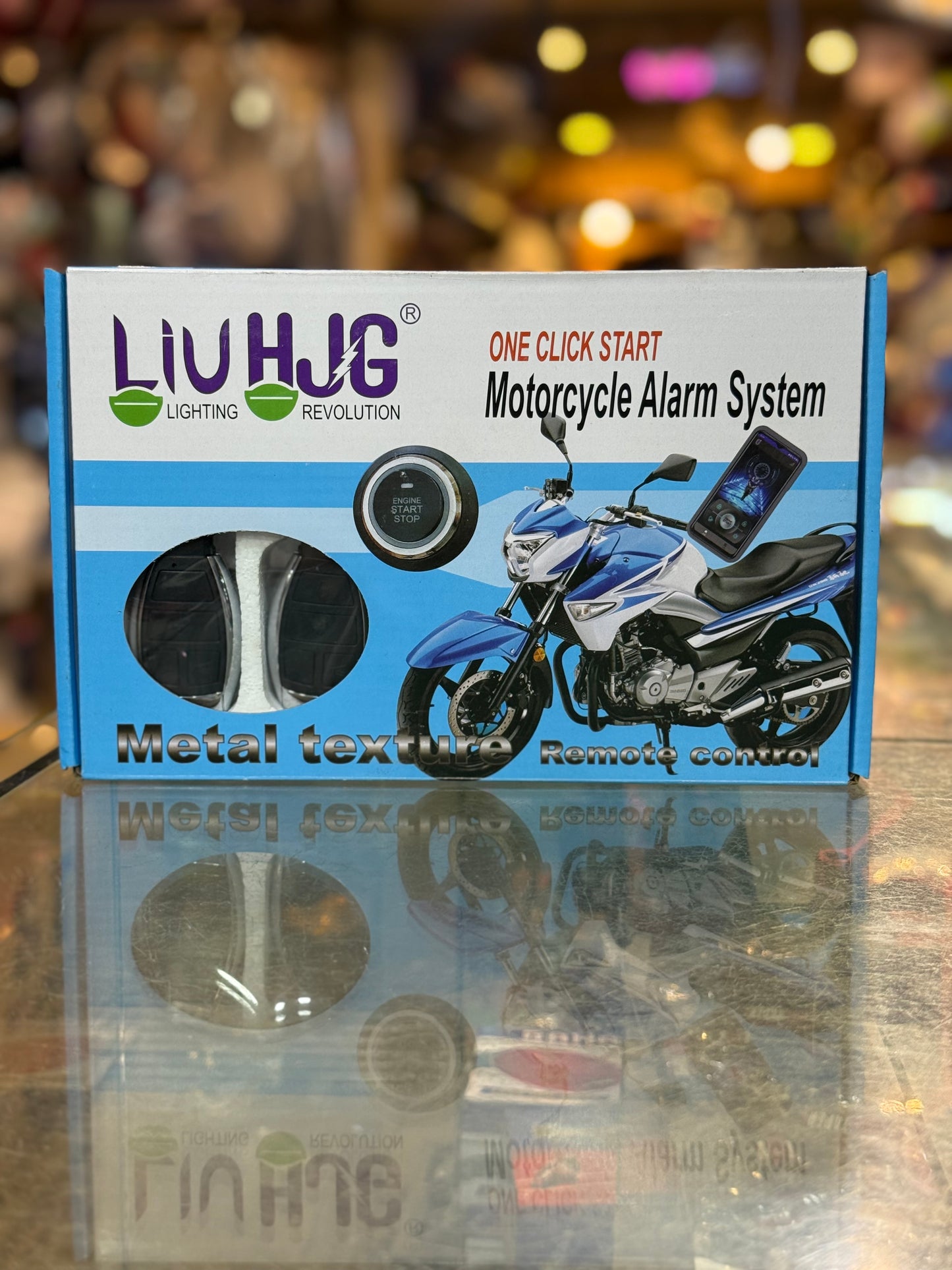 HJG Push Start Bluetooth App Remote Security Lock Anti Theft Alarm System For Bike Motorcycle Suzuki, Yamaha, Honda