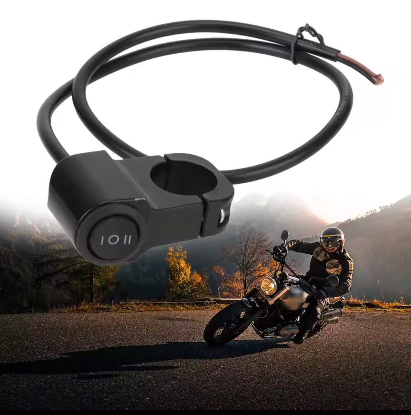 3-Way Motorcycle Switch | Aluminum Alloy & Waterproof | Universal 12V Handlebar Mount | Fog Light Control