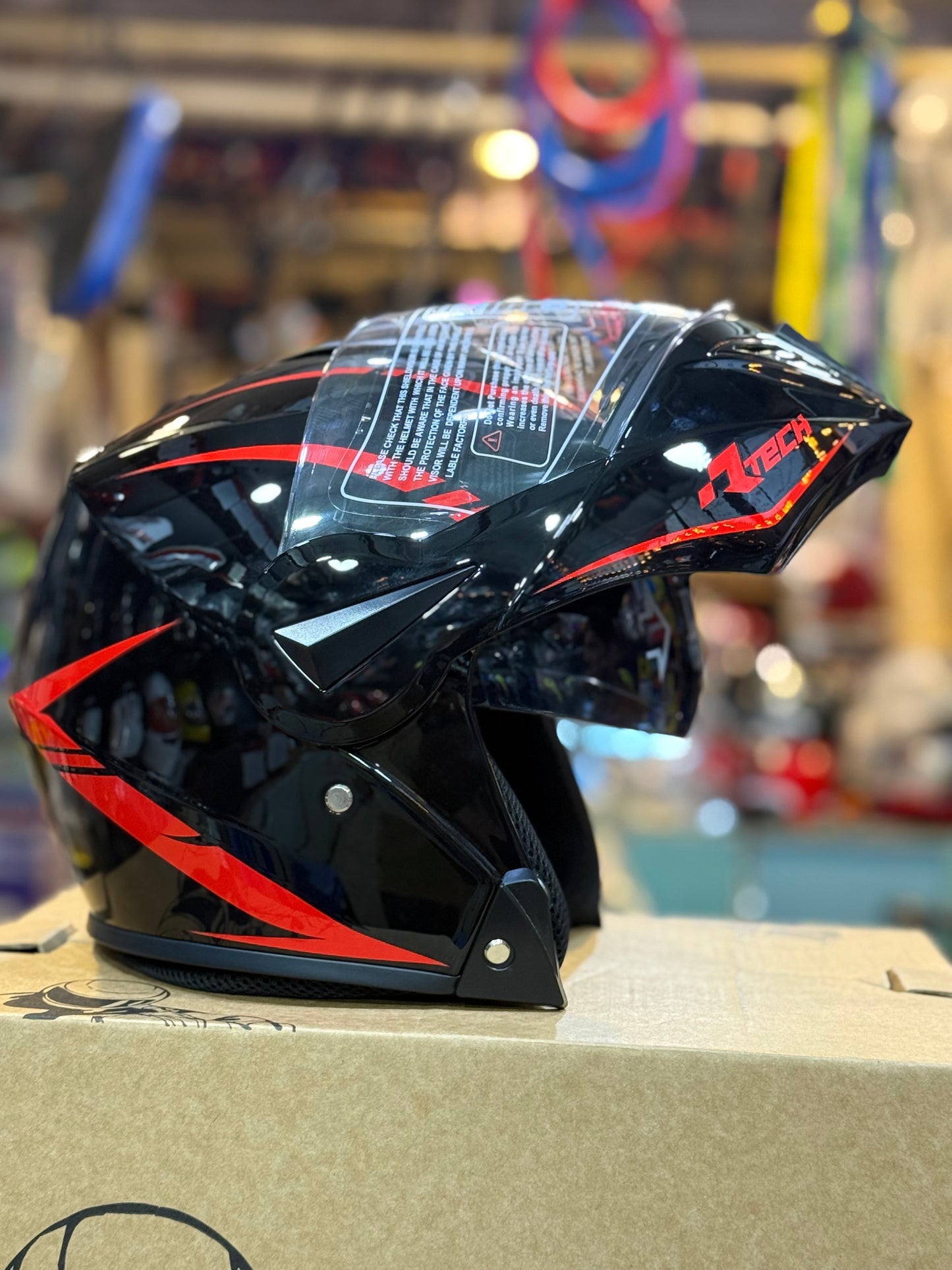 Qike DOt certified Flip up Helmet Motorcycle Helmet , Duel Visor washable padding