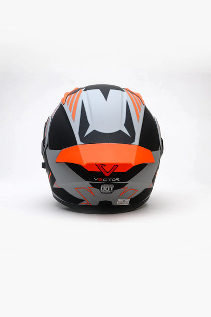 3 in 1 Deal Vector 254 Prime orange with Polarise Visor  DOT certified With Apex safety Gloves & Balaclava Mask  Super Deal for rider