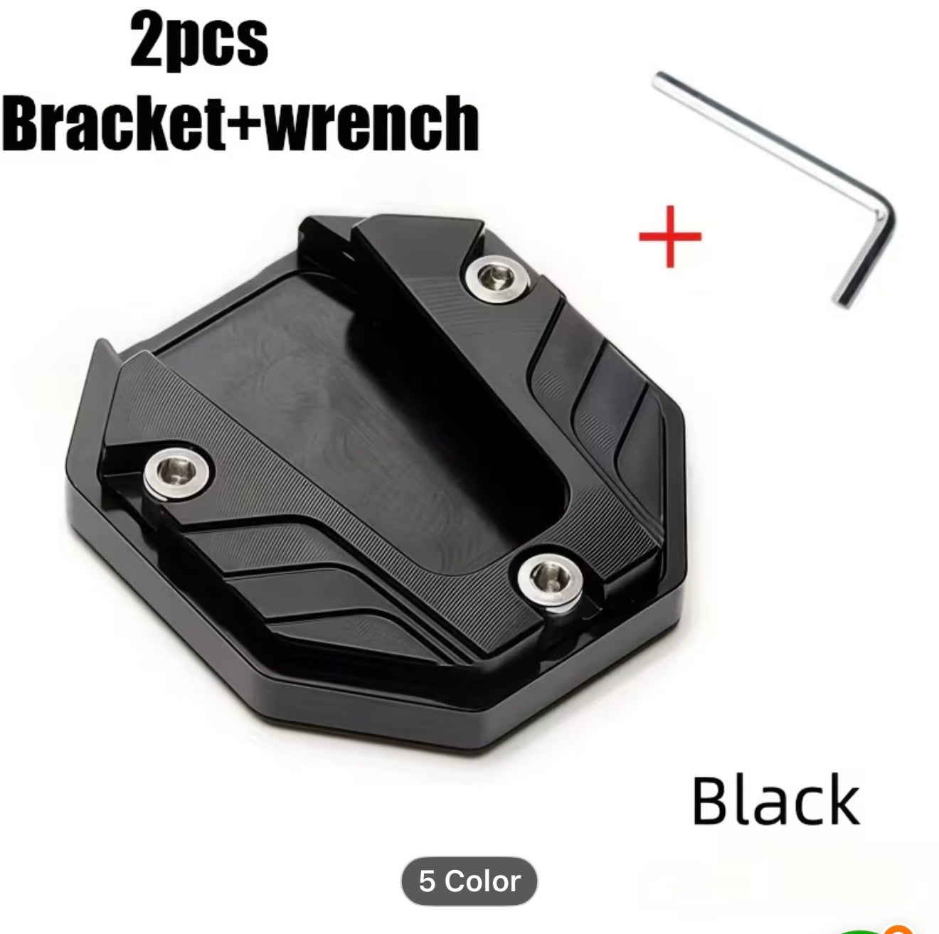 Aluminum Alloy Motorcycle Bike side stand Extender Foot Side Stand Extension Foot Pad Support Plate Motorbike Accessories