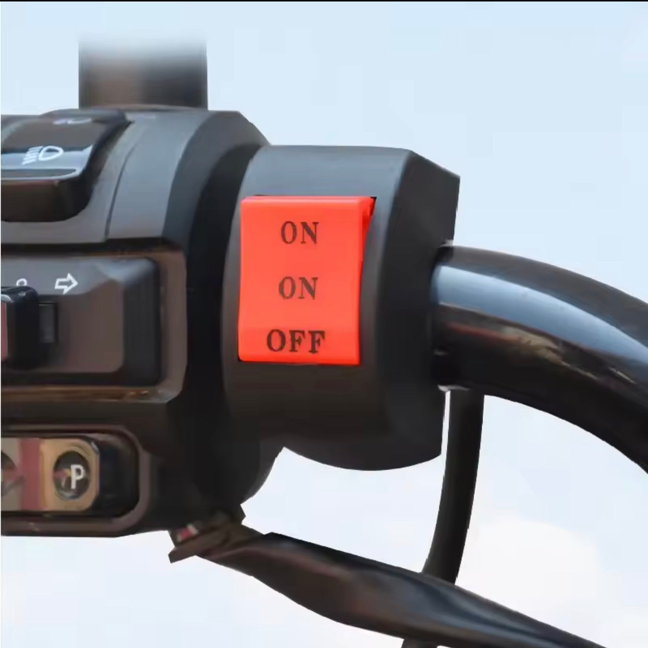 LED Headlight Switches Far Near Three Line Motorcycle Handlebar Switch Button Driving Light Switch Motorbike Switch Button