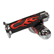 Universal Scooter Handlebar Grip Set with Skull & Flames ( Shola Grip )