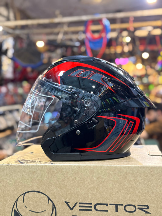 JDR 512 DOT certified Double Visor Helmet washable padding