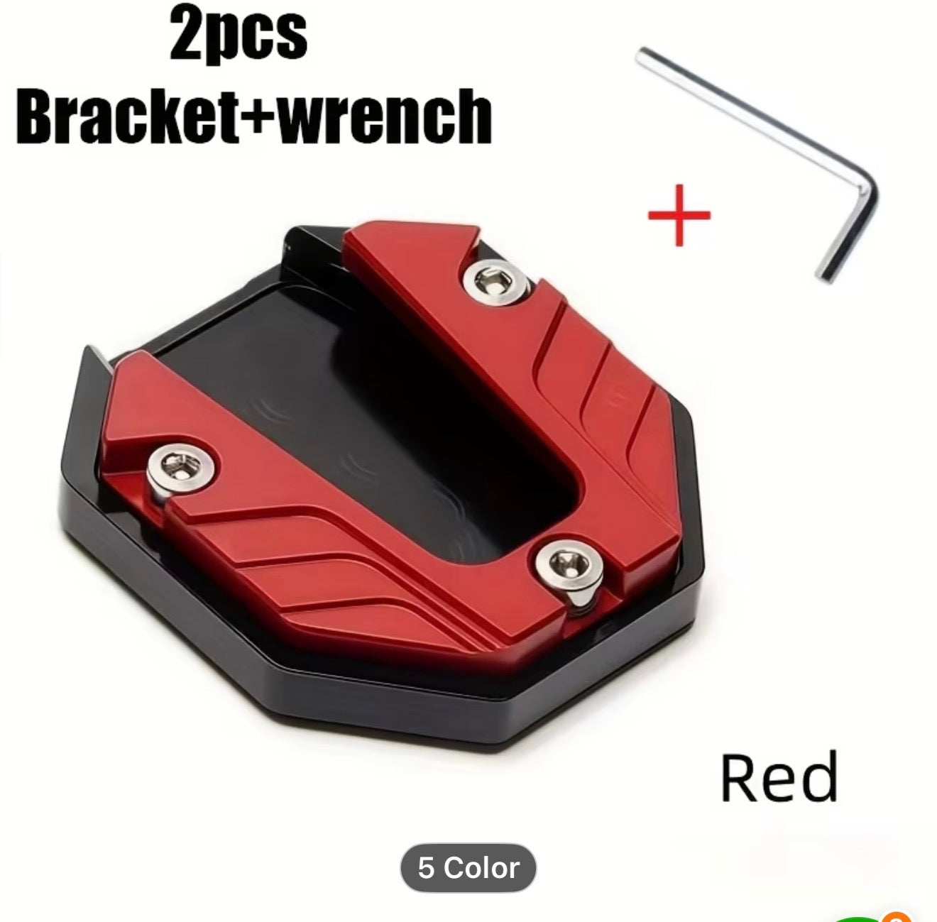 Aluminum Alloy Motorcycle Bike side stand Extender Foot Side Stand Extension Foot Pad Support Plate Motorbike Accessories