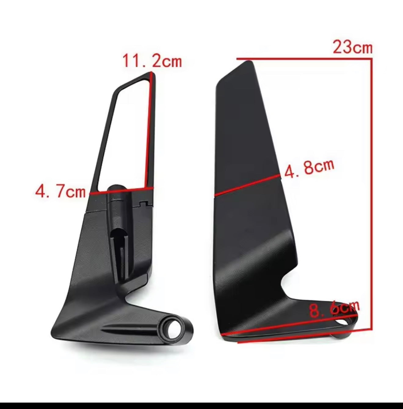 Wing mirrors metal body with  every bike fitting . Motorcycle Side View Mirror Wings Rearview Mirror Rotatable Aluminum Side Mirrors 8/10mm Motorcycle Universal Accessories