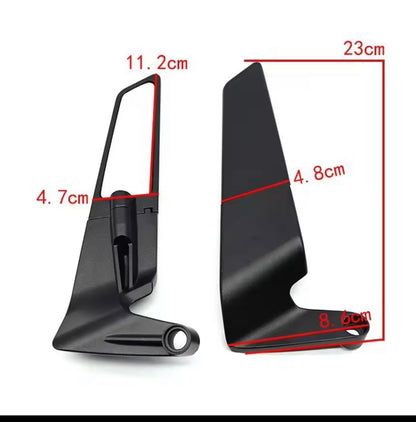 Wing mirrors metal body with  every bike fitting . Motorcycle Side View Mirror Wings Rearview Mirror Rotatable Aluminum Side Mirrors 8/10mm Motorcycle Universal Accessories