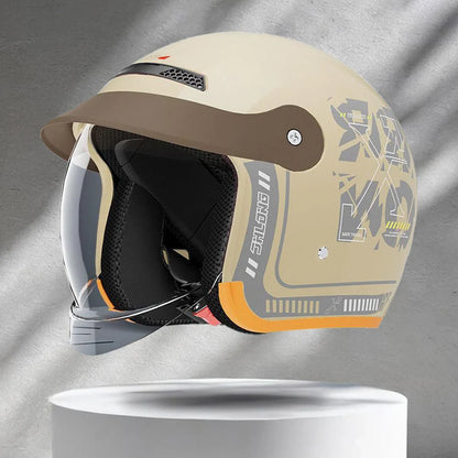 New Integrated Visor Motorcycle Helmet Windproof Unisex Half Helmet Electric Vehicle Helmet Electric Vehicle