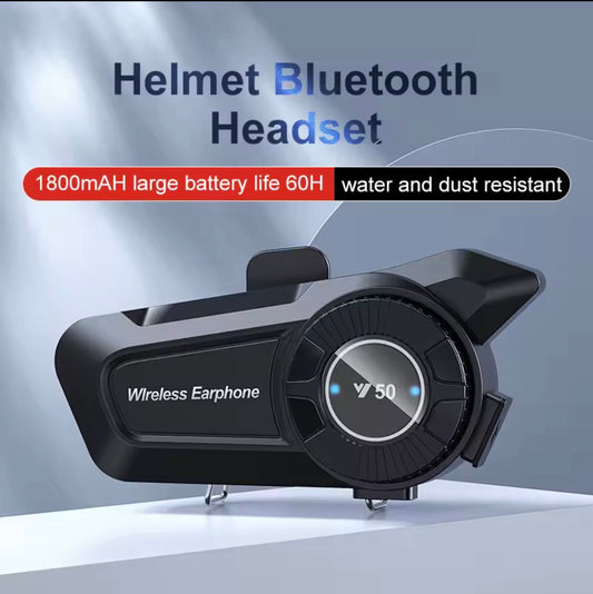 Superair Y50 Motorcycle Helmet Bluetooth Headset 1800mAh 60H Long Battery Life IPX6 Waterproof Anti-Freezing Music Player Earphone
