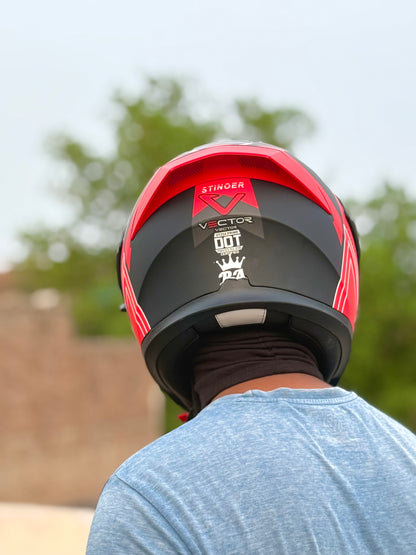 Vector 254 Prime Red  with Polarise Visor  DOT certified Helmet Modular helmet