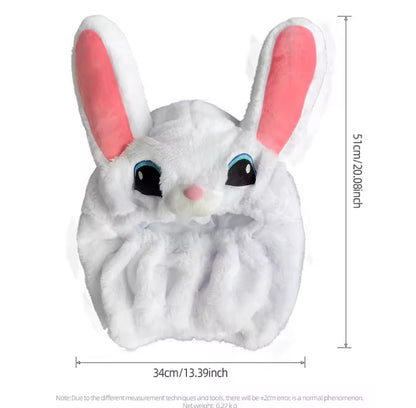 Bunny Helmet Cover - Cartoon Plush Motorcycle Helmet Cover - Great Eye-catcher, Motorcycle Helmet Accessories, Against Dust, Scratches, Shocks, for Outdoor Personalised Full Helmet Cover