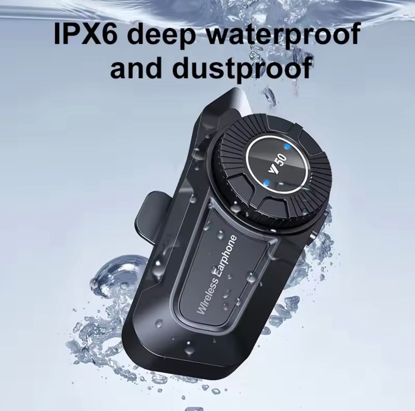 Superair Y50 Motorcycle Helmet Bluetooth Headset 1800mAh 60H Long Battery Life IPX6 Waterproof Anti-Freezing Music Player Earphone