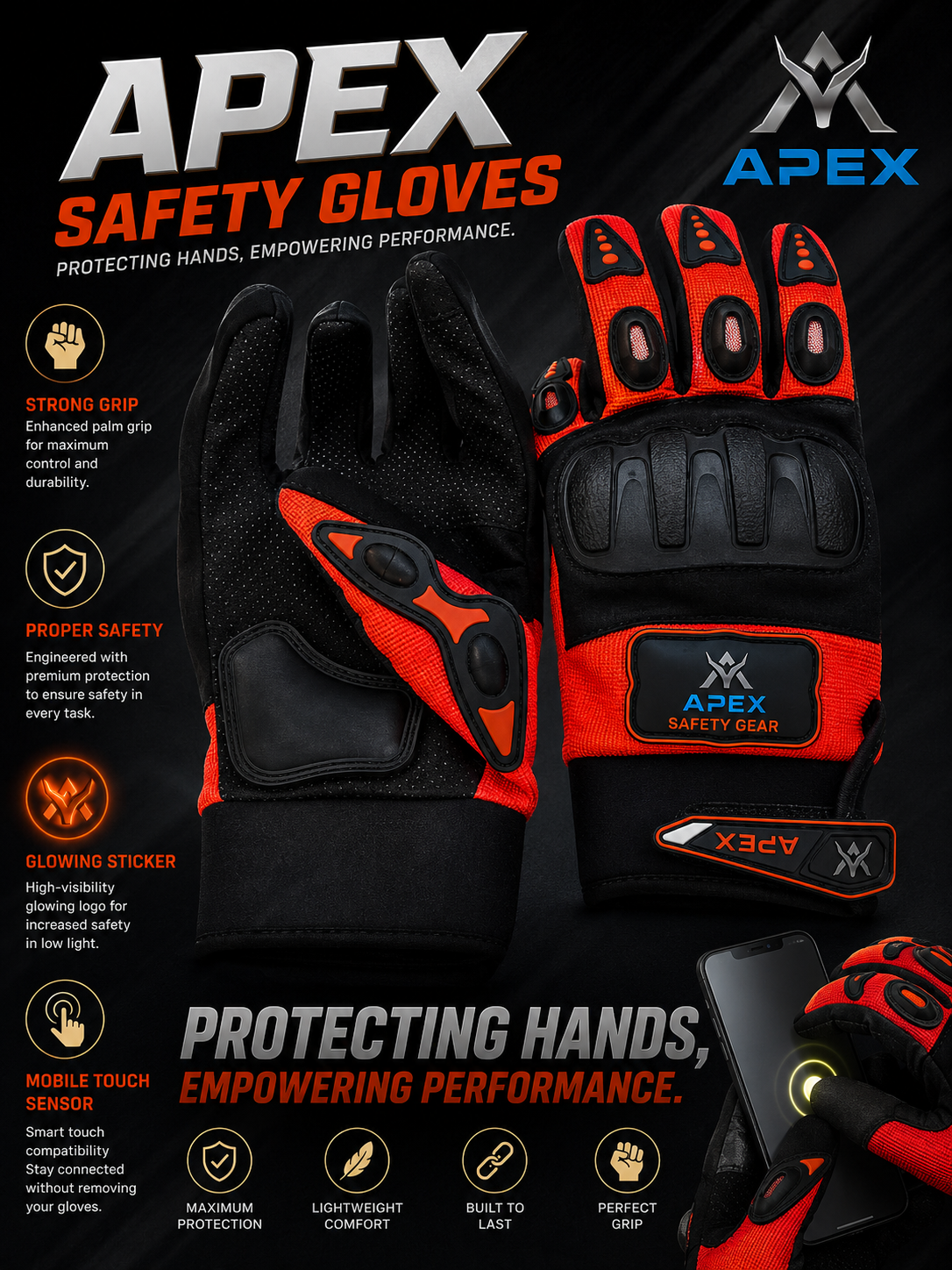 3 in 1 Deal Vector 254 Prime orange with Polarise Visor  DOT certified With Apex safety Gloves & Balaclava Mask  Super Deal for rider