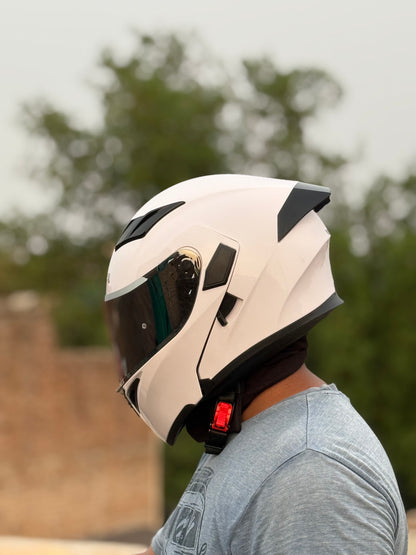 Vector 254 Prime white with Polarise Visor  DOT certified Helmet Modular helmet