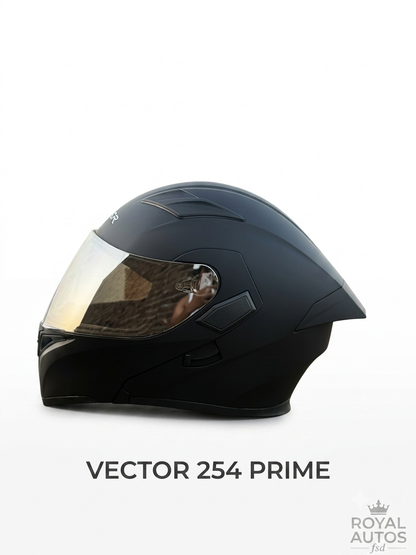 Vector knight 254 Prime Matt Black  with Polarise Visor  DOT certified Helmet Modular helmet