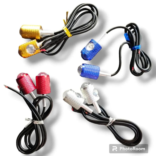 2pcs Mini Fancy LED Indicator Lights – Dual Use for Bike & Number Plate Screws