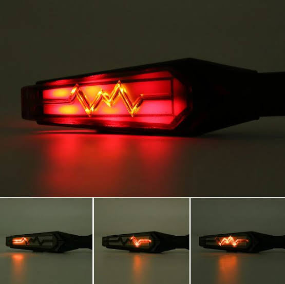 4 pice Universal Motorcycle Heart Rate Sign Turn Signal Light LED Indicator