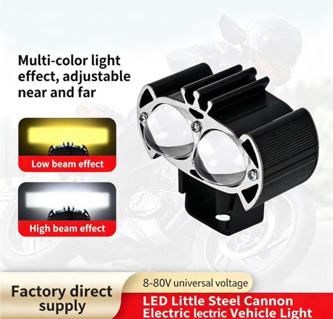 SSLG JS37 PRO Dual Lens LED Motorcycle Light