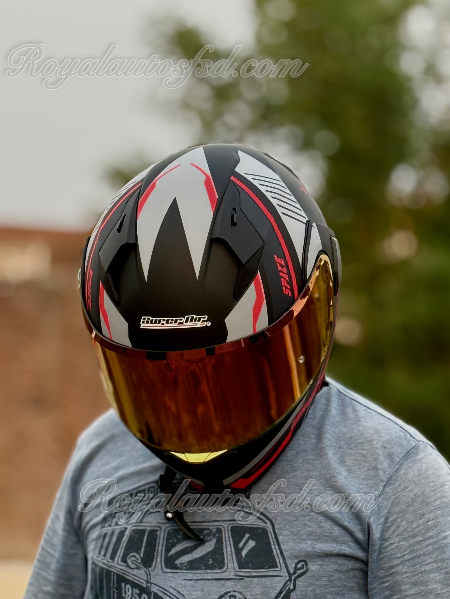Superair 918 Pro DOT Certified Flip-Up Motorcycle Helmet – Dual Visor | Polarized Visor | Sports Helmet