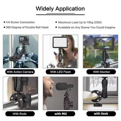 Motorcycle Bicycle Sports Camera Phone Holder Handlebar Mirror Mount Bracket For GoPro/DjI/Insta 360 Action Cameras/Phones
