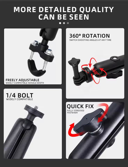 Motorcycle Bicycle Sports Camera Phone Holder Handlebar Mirror Mount Bracket For GoPro/DjI/Insta 360 Action Cameras/Phones