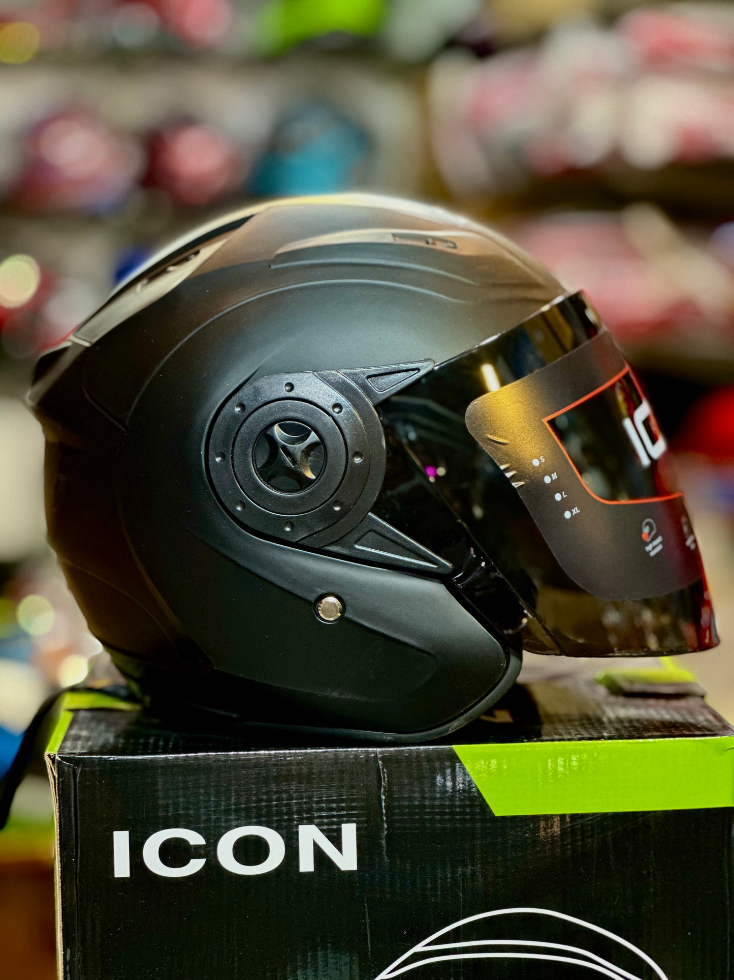 Buraak & iCon half face Helmet (imported ) matt black black