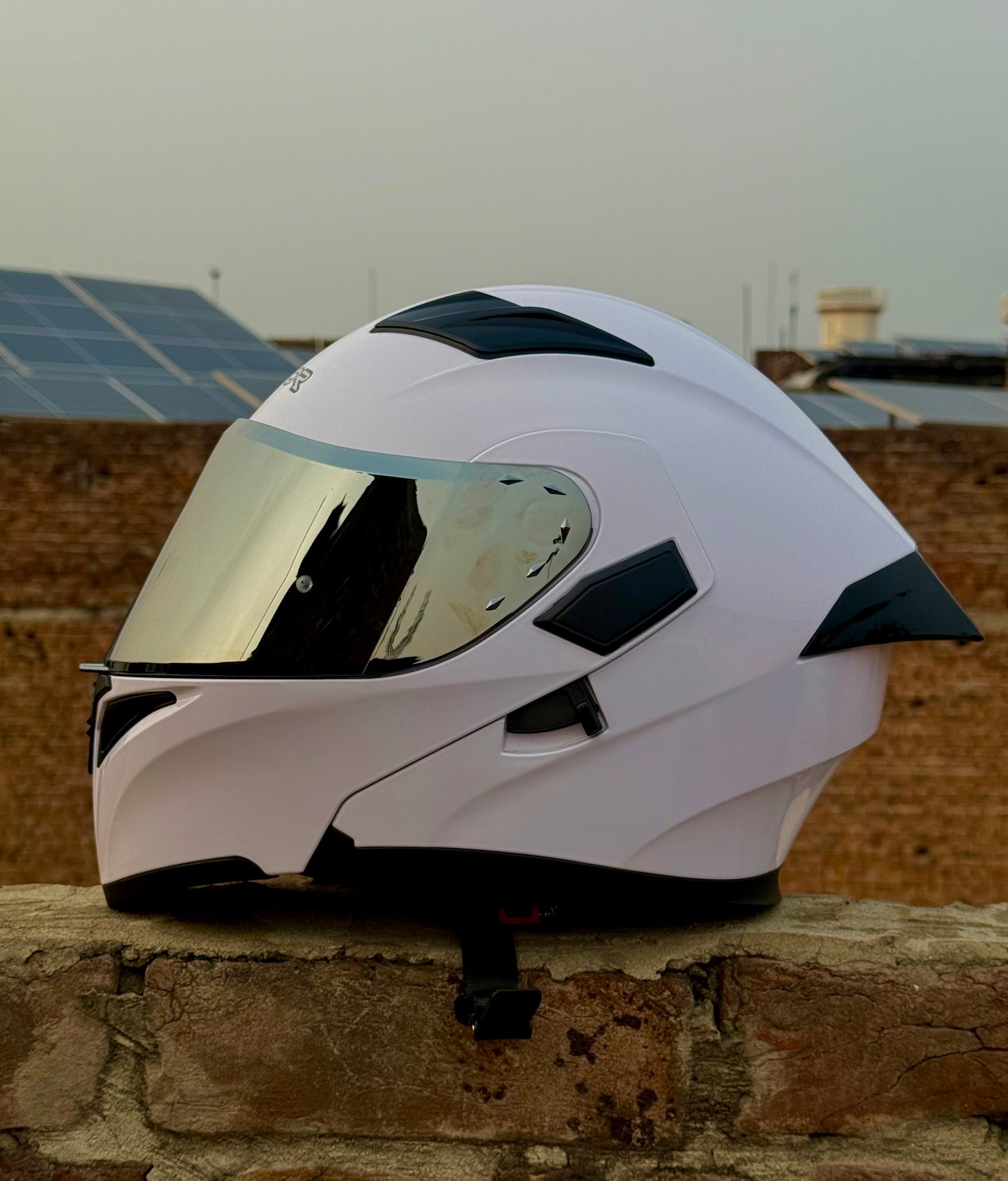 Vector 254 Prime white with Polarise Visor  DOT certified Helmet Modular helmet