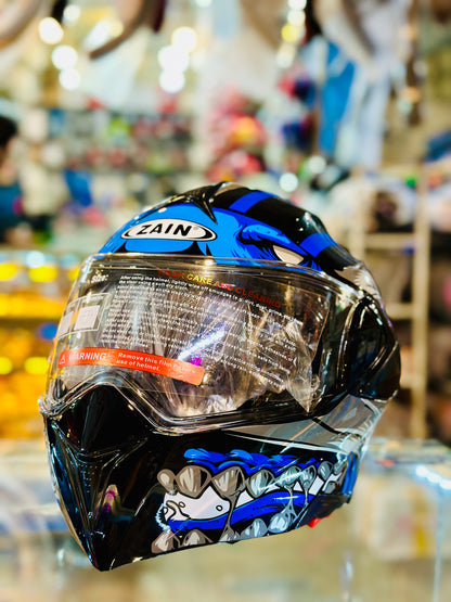 Zain Flip up Helmet Duel visor with  washable padding