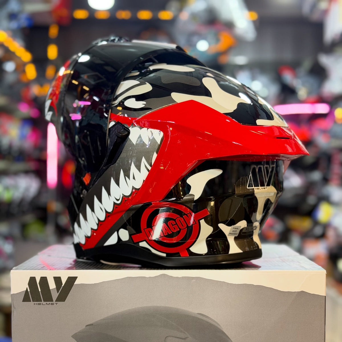 MY HELMET FF 950 ECE 22.06 Certified Red Gloss Full-Face Motorcycle Helmet with Dual Visor