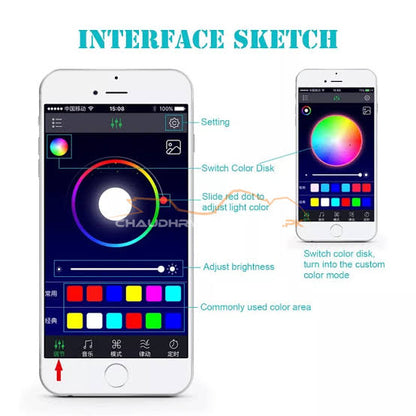 RGB BLUETOOTH FLASHER  NEON STRIP LIGHTS FOR BIKE & CAR