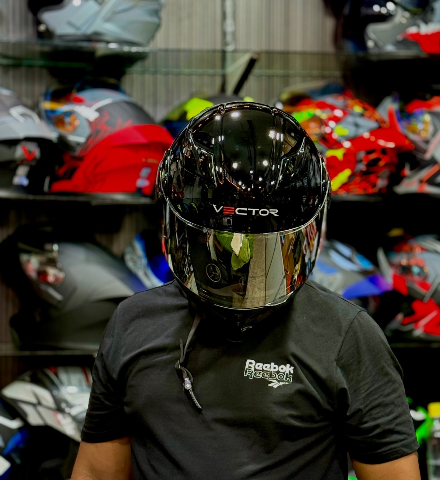 Vector 254 Prime Gloss Black  with Polarise Visor  DOT certified Helmet Modular helmet