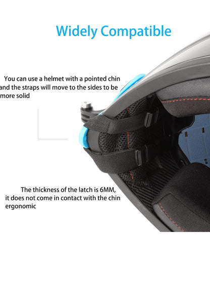 Chin Mount Motorcycle Helmet Chin Mount for GoPro Hero 10/9/8/7/(2018)/6/5 Black,Insta360 One RS/R,DJI Osmo Action 2,AKASO and More Sports Camera Accessories