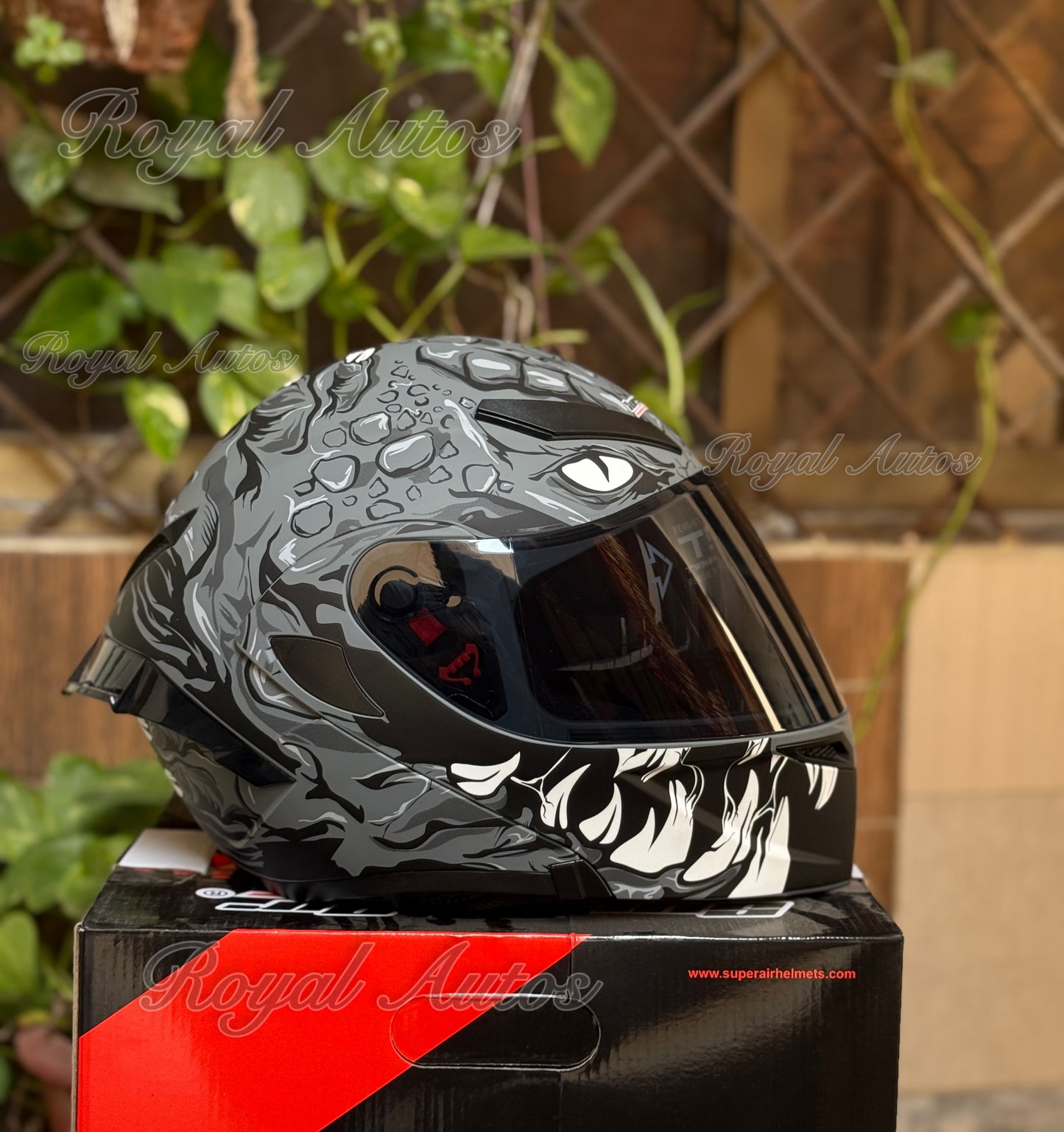 SuperAir 902 Titus Matt Black in multi visor Helmet smart shape with Spoiler DOT certified Helmet SP902
