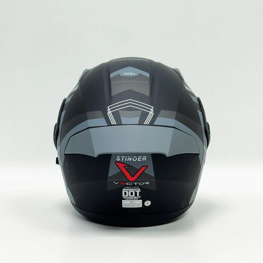 Vector 254 Prime Matt Black Grey with Polarise Visor  DOT certified Helmet Modular helmet